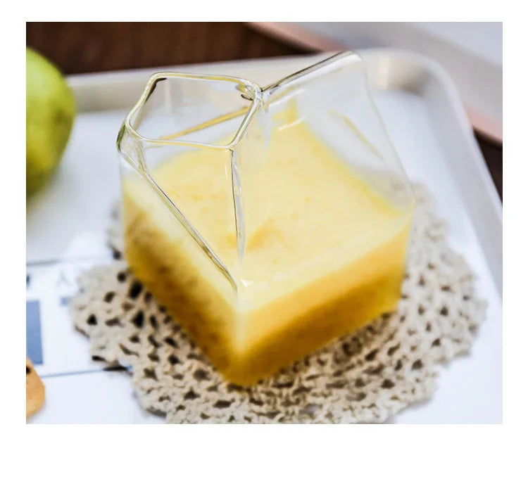 Square Milk Carton Glass